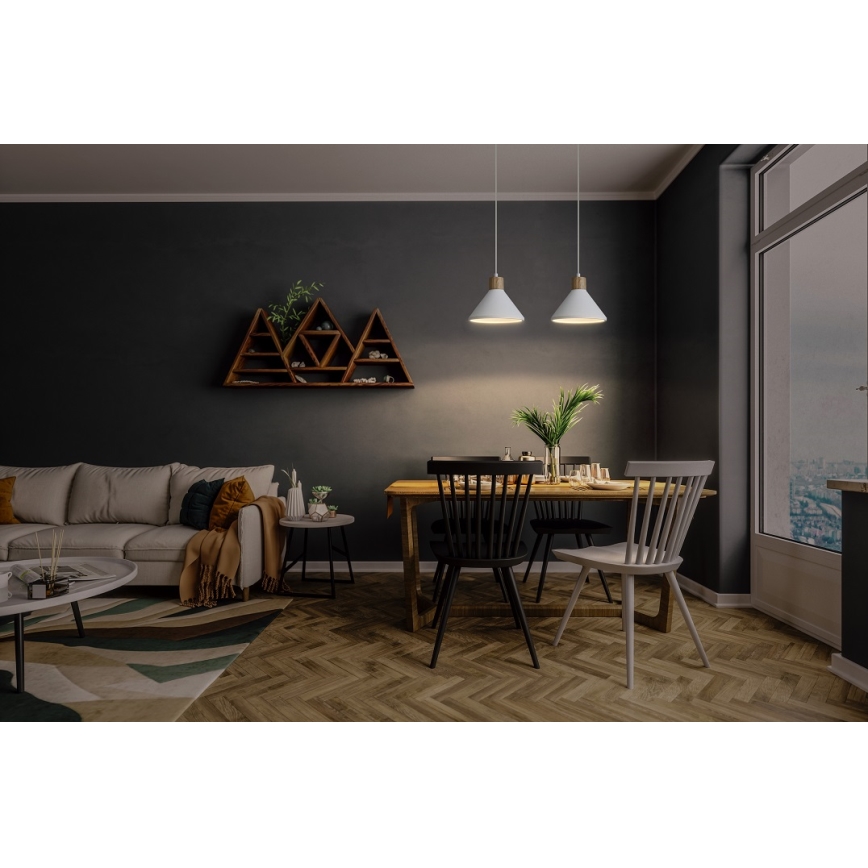 Ledvance - Żyrandol na lince DECOR PLASTER 1xE27/25W/230V śr. 22 cm gips biały