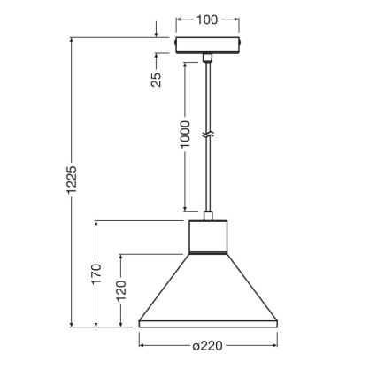 Ledvance - Żyrandol na lince DECOR PLASTER 1xE27/25W/230V śr. 22 cm gips biały