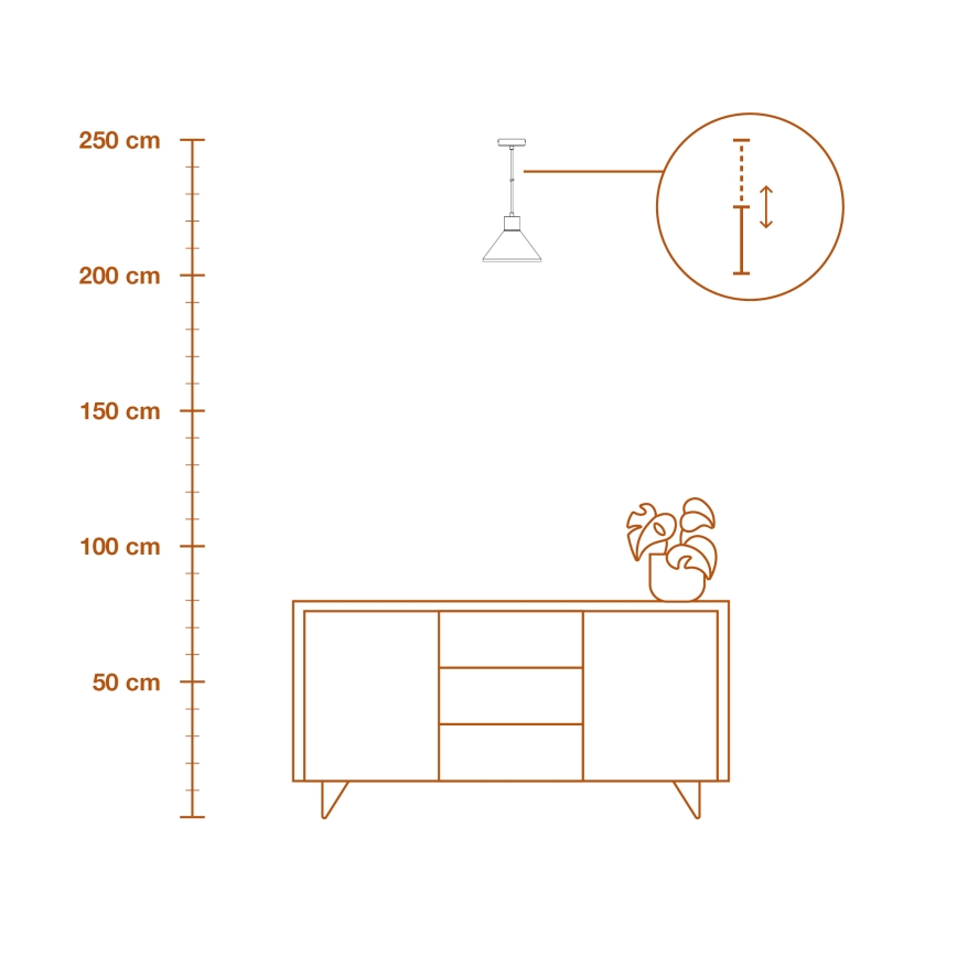 Ledvance - Żyrandol na lince DECOR PLASTER 1xE27/25W/230V śr. 22 cm gips biały
