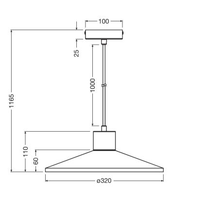 Ledvance - Żyrandol na lince DECOR PLASTER 1xE27/25W/230V śr. 32 cm gips biały