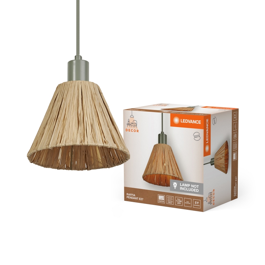 Ledvance - Żyrandol na lince DECOR RAFFIA 1xE27/15W/230V rafia