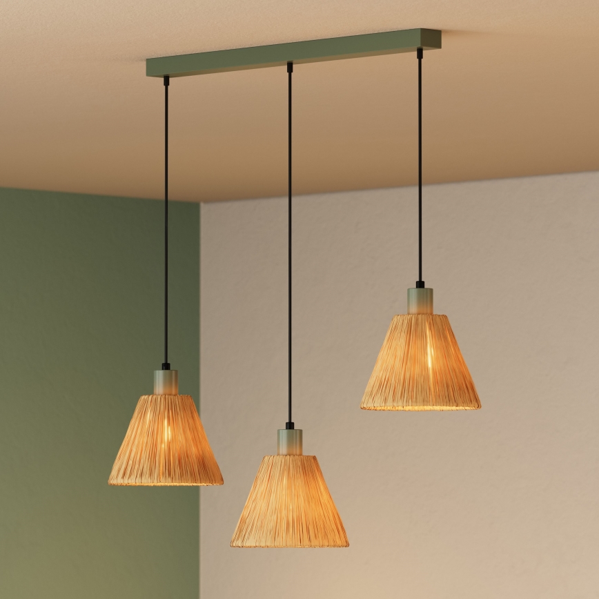 Ledvance - Żyrandol na lince DECOR RAFFIA 3xE27/15W/230V rafia