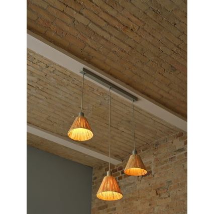 Ledvance - Żyrandol na lince DECOR RAFFIA 3xE27/15W/230V rafia