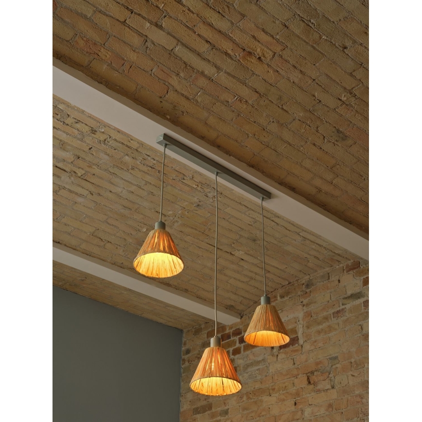 Ledvance - Żyrandol na lince DECOR RAFFIA 3xE27/15W/230V rafia