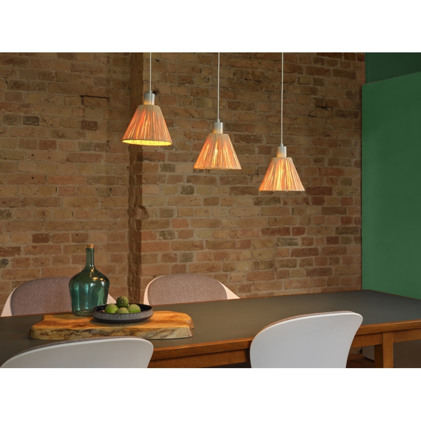 Ledvance - Żyrandol na lince DECOR RAFFIA 3xE27/15W/230V rafia
