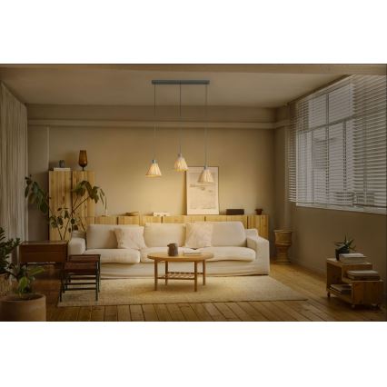 Ledvance - Żyrandol na lince DECOR RAFFIA 3xE27/15W/230V rafia