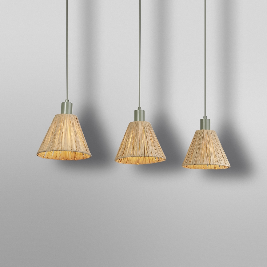 Ledvance - Żyrandol na lince DECOR RAFFIA 3xE27/15W/230V rafia
