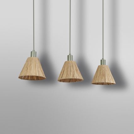 Ledvance - Żyrandol na lince DECOR RAFFIA 3xE27/15W/230V rafia