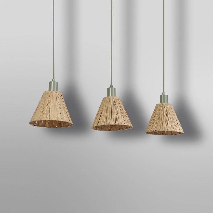 Ledvance - Żyrandol na lince DECOR RAFFIA 3xE27/15W/230V rafia