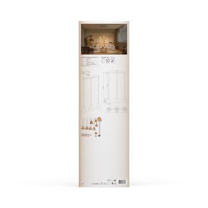Ledvance - Żyrandol na lince DECOR RAFFIA 3xE27/15W/230V rafia