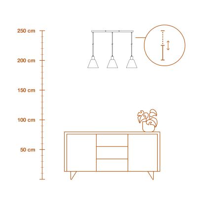 Ledvance - Żyrandol na lince DECOR RAFFIA 3xE27/15W/230V rafia