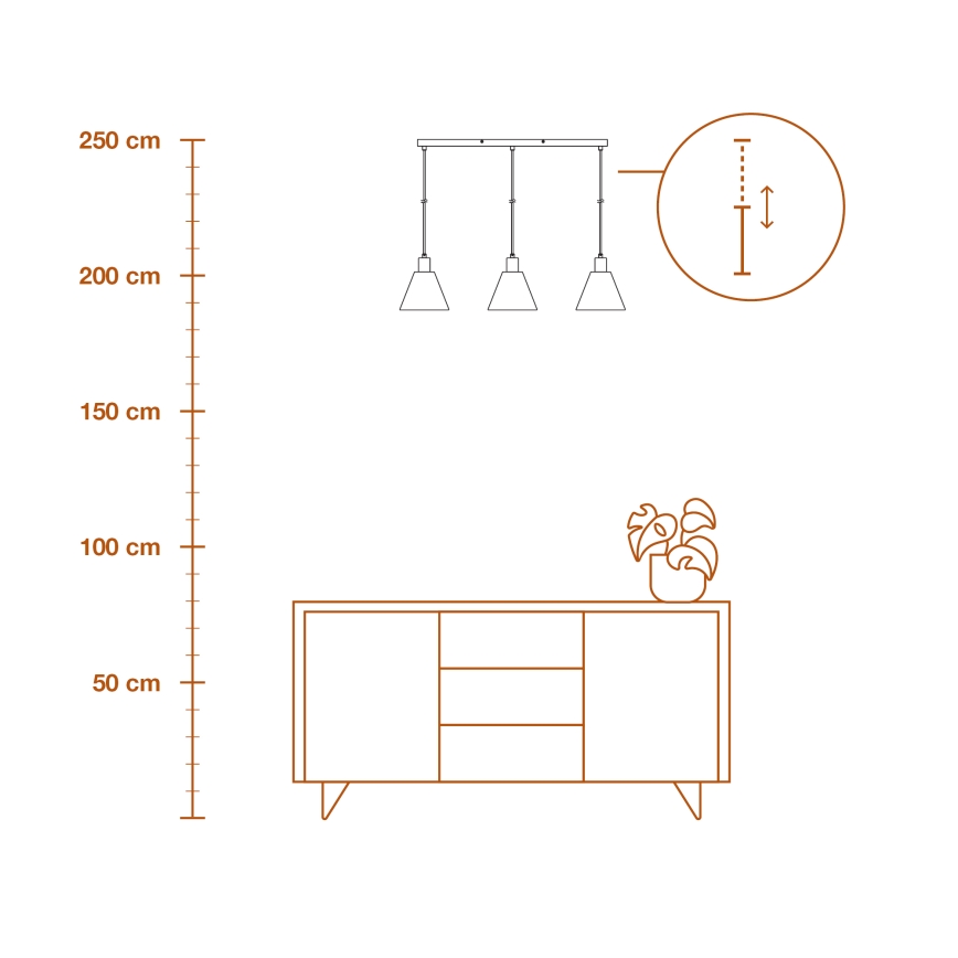 Ledvance - Żyrandol na lince DECOR RAFFIA 3xE27/15W/230V rafia