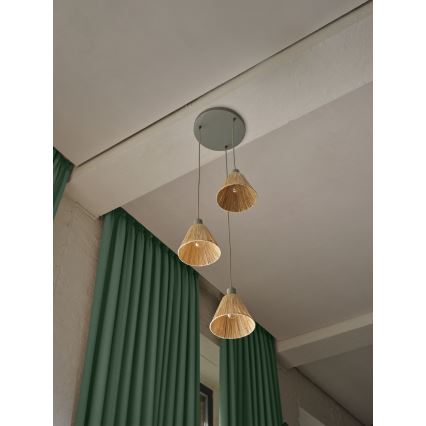 Ledvance - Żyrandol na lince DECOR RAFFIA 3xE27/15W/230V rafia