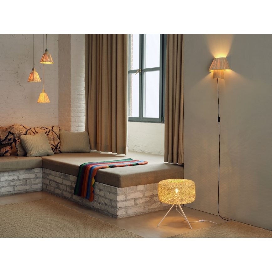 Ledvance - Żyrandol na lince DECOR RAFFIA 3xE27/15W/230V rafia