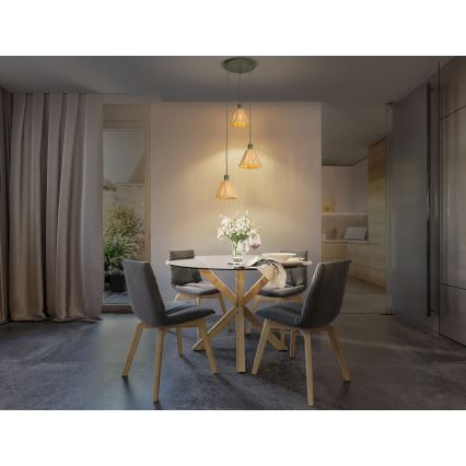 Ledvance - Żyrandol na lince DECOR RAFFIA 3xE27/15W/230V rafia