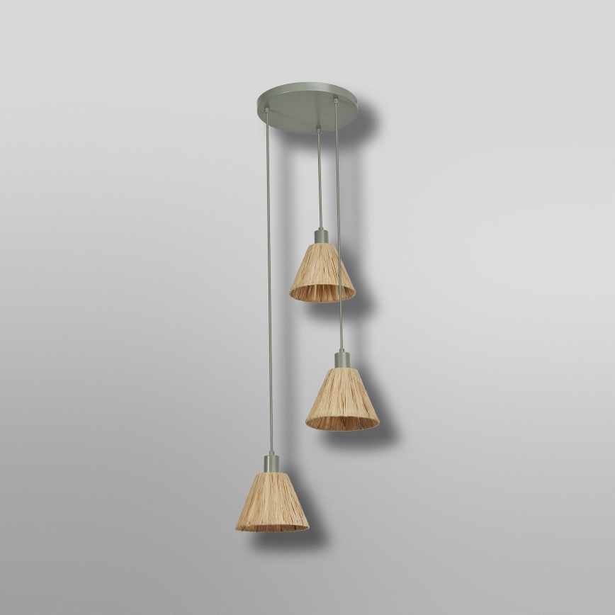 Ledvance - Żyrandol na lince DECOR RAFFIA 3xE27/15W/230V rafia