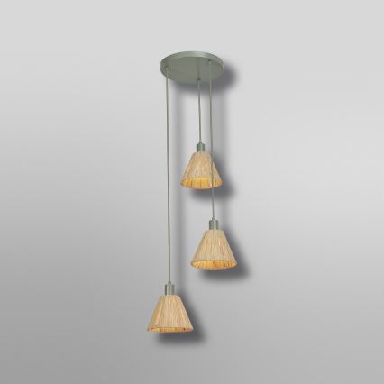 Ledvance - Żyrandol na lince DECOR RAFFIA 3xE27/15W/230V rafia
