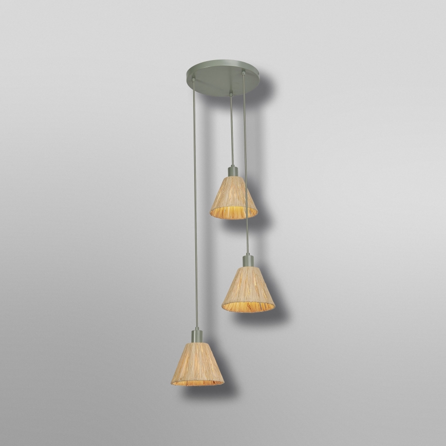 Ledvance - Żyrandol na lince DECOR RAFFIA 3xE27/15W/230V rafia
