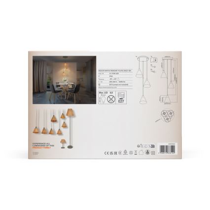 Ledvance - Żyrandol na lince DECOR RAFFIA 3xE27/15W/230V rafia