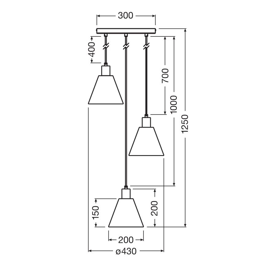 Ledvance - Żyrandol na lince DECOR RAFFIA 3xE27/15W/230V rafia