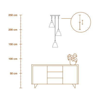 Ledvance - Żyrandol na lince DECOR RAFFIA 3xE27/15W/230V rafia