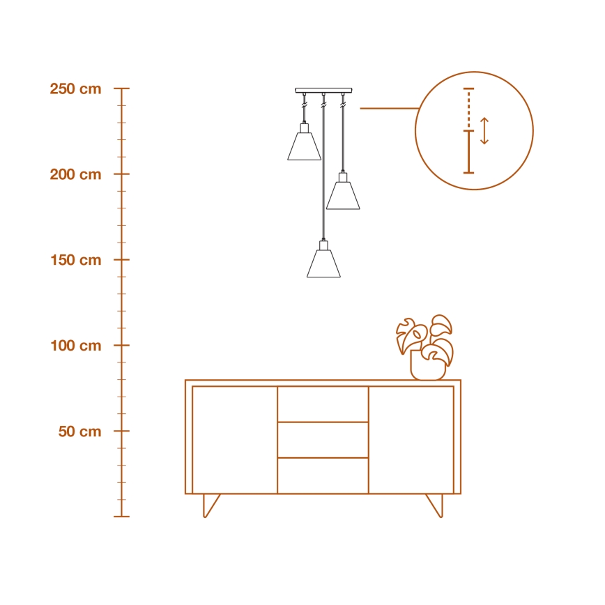 Ledvance - Żyrandol na lince DECOR RAFFIA 3xE27/15W/230V rafia