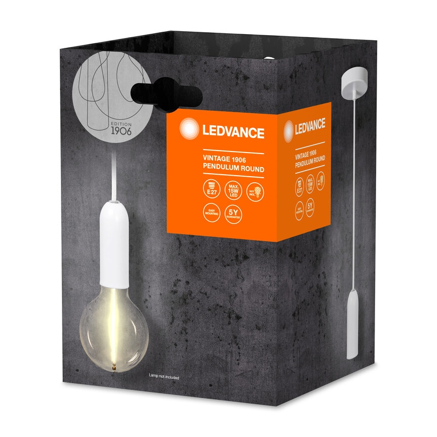 Ledvance - Żyrandol na lince PENDULUM ROUND 1xE27/15W/230V biała +