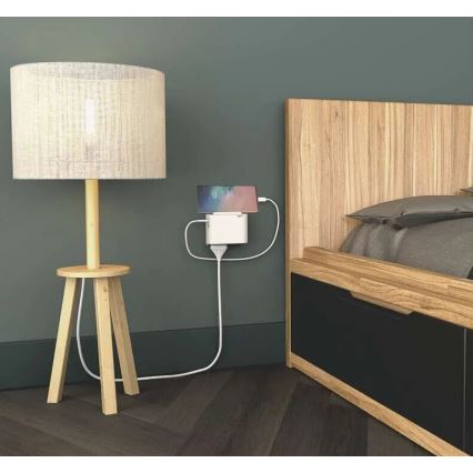 Legrand 049401 - Rozgałęźnik 2Z Typ C + USB-A + USB-C biały