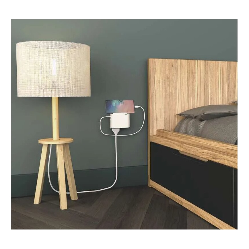 Legrand 049401 - Rozgałęźnik 2Z Typ C + USB-A + USB-C biały