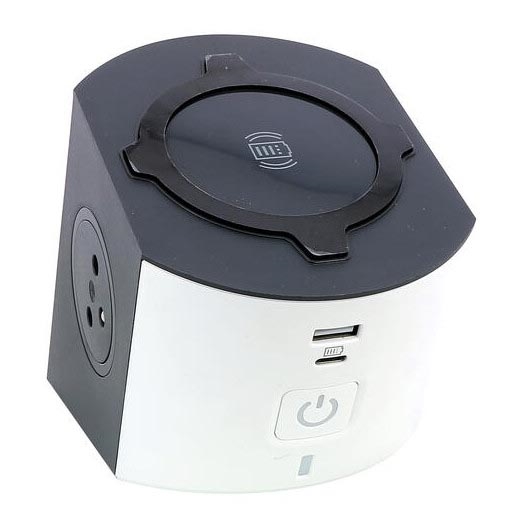Legrand 049412 - Rozgałęźnik z wyłącznikiem 2Z Typ E + USB-A + USB-C i bezprzewodowym ładowaniem 10W 2m biały