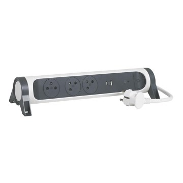 Legrand 049416 - Przedłużacz z wyłącznikiem 3Z Typ E + USB-A + USB-C 1,5m