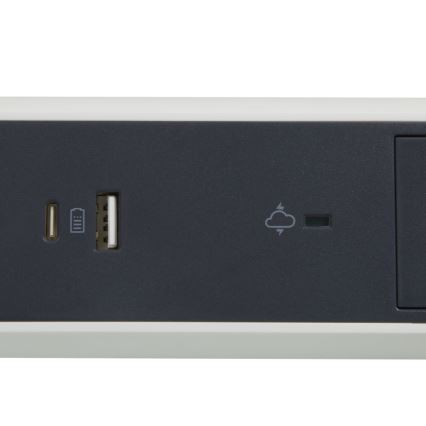 Legrand 049416 - Przedłużacz z wyłącznikiem 3Z Typ E + USB-A + USB-C 1,5m