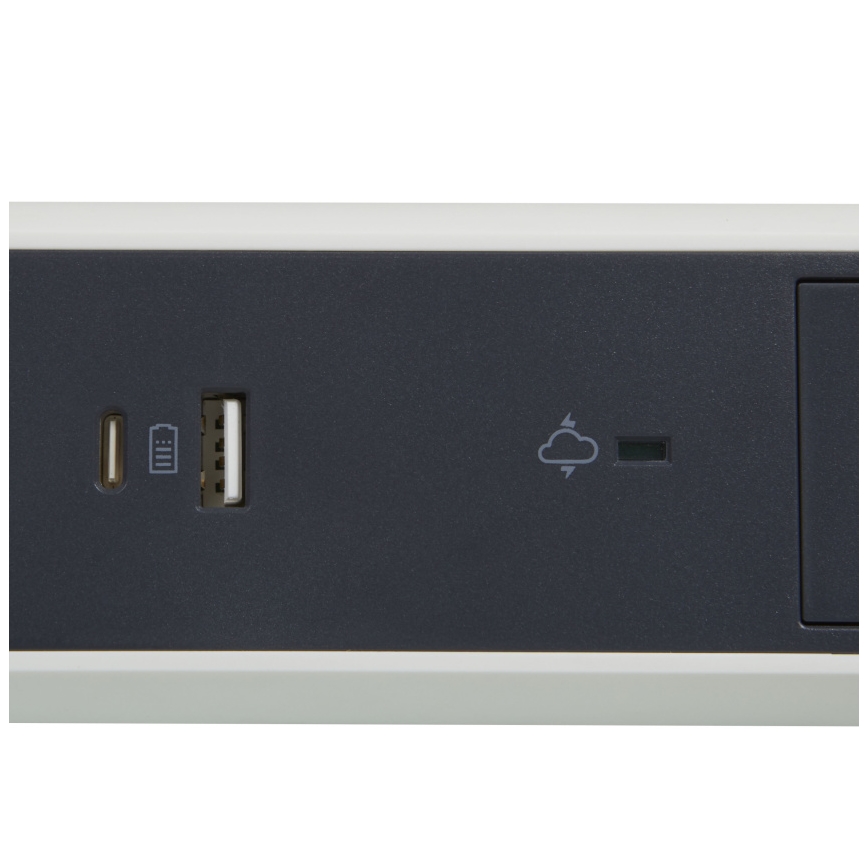 Legrand 049416 - Przedłużacz z wyłącznikiem 3Z Typ E + USB-A + USB-C 1,5m