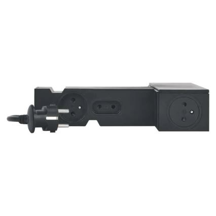 Legrand 049430 - HUB multimedialny z wyłącznikiem 4Z Typ E + 4Z Typ C 2m czarny