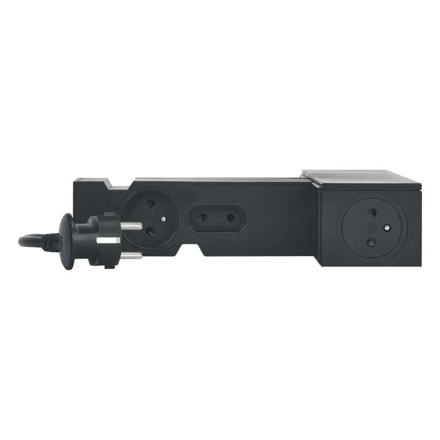 Legrand 049430 - HUB multimedialny z wyłącznikiem 4Z Typ E + 4Z Typ C 2m czarny