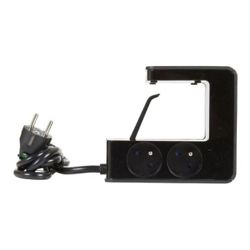 Legrand 050412 - Przedłużacz z przełącznikiem do blatu stołu 4Z Typ E + 2x USB-A 1,5m czarny