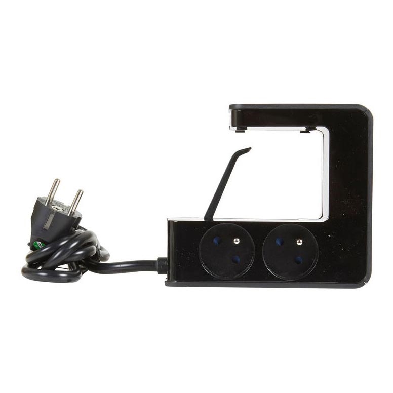 Legrand 050412 - Przedłużacz z przełącznikiem do blatu stołu 4Z Typ E + 2x USB-A 1,5m czarny
