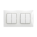 Legrand - 2x podwójny łącznik szeregowy nr 5 z ramką NILOE biały