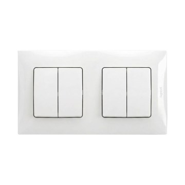Legrand - 2x podwójny łącznik szeregowy nr 5 z ramką NILOE biały