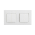 Legrand - 2x Podwójny wyłącznik szeregowy nr 5 z ramką NILOE STEP biały
