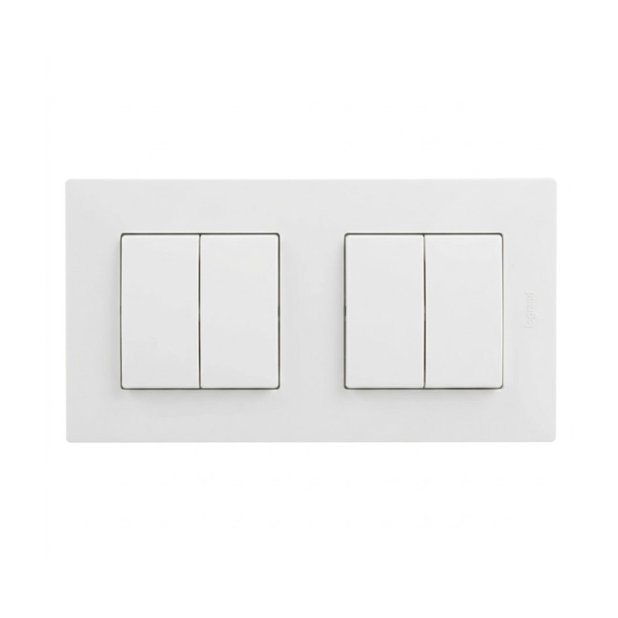 Legrand - 2x Podwójny wyłącznik szeregowy nr 5 z ramką NILOE STEP biały