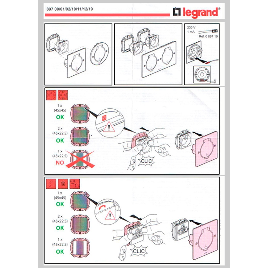 Legrand 89700 - Ramka dla gniazda podlogowa IP44 2M stal nierdzewna