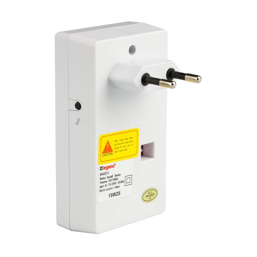 Legrand 94222 - Bezprzewodowy dzwonek ELIOT 230V biały