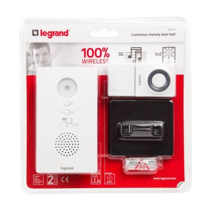 Legrand 94224 - Bezprzewodowy dzwonek ELIOT ze wskaźnikiem LED