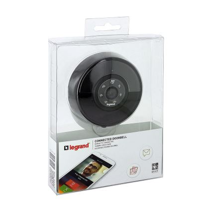 Legrand 94231 - Bezprzewodowy dzwonek + WIFI kamera ELIOT czarny