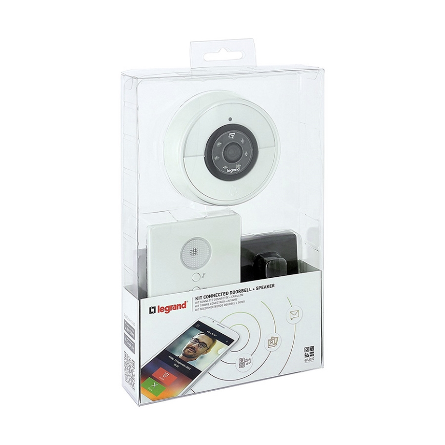 Legrand 94232 - Bezprzewodowy dzwonek + WIFI kamera ELIOT biały
