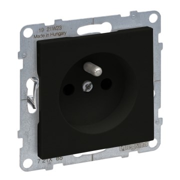 Legrand - Gniazdko domowe bezramkowe 250V/16A SUNO czarne