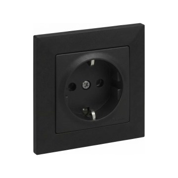 Legrand - Gniazdko domowe SCHUKO z ramką SUNO 250V czarne