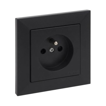 Legrand - Gniazdko domowe z ramką SUNO 250V czarne
