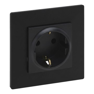 Legrand - Gniazdo domowe SCHUKO z ramką NILOE STEP 250V czarne
